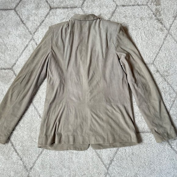 Alan Bilzerian Tan One-Button Suede Blazer Sz IT 44 (US 10-12 Large) - Picture 14 of 16